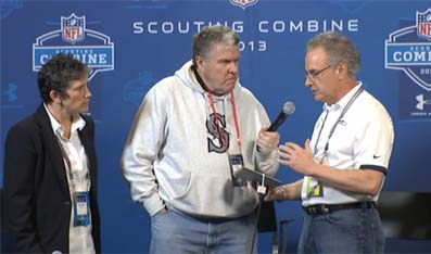 Dr. Stan Herring demonstrating sideline concussion protocol on NFL Videos